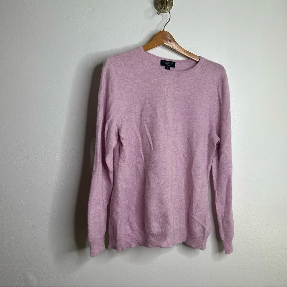 NWT Charter Club 100% Cashmere Pink Pullover Sweater XL FLAWED